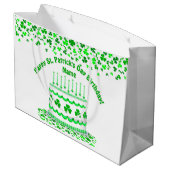 St Patrick's Day Birthday Cake Customizable Candle Groot Cadeauzakje (Achterkant Gekanteld)