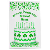 St Patrick's Day Birthday Cake Customizable Candle Medium Cadeauzakje (Voorkant)