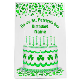 St Patrick's Day Birthday Cake Customizable Candle Medium Cadeauzakje