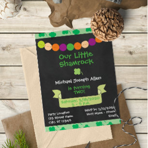 St Patrick's Day Birthday Invitation Kaart