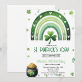 St. Patrick's Day Birthday party invitation (Devant / Derrière)