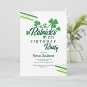 St. Patrick's Day Birthday Party Invitation Kaart (Staand voorkant)