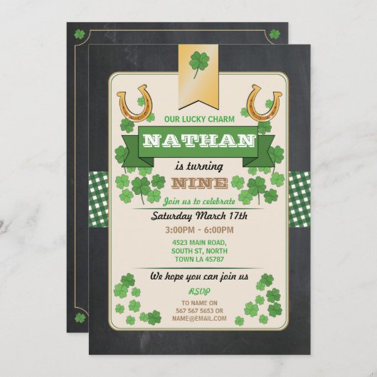 St. Patricks Day Birthday Party Nodig elke leeftij Kaart (Voorkant / Achterkant)