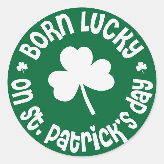 St Patricks Day Birthday Ronde Sticker (Voorkant)