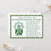 St. Patricks Day Bishop Shamrocks Prayer Kaart (Voorkant / Achterkant in situ)