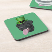 St. Patrick's Day Black Labrador Bier Onderzetter (Linkerzijde)