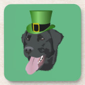 St. Patrick's Day Black Labrador Bier Onderzetter (Voorkant)