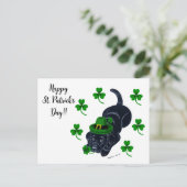 St. Patrick's Day Black Labrador Puppy Briefkaart (Staand voorkant)