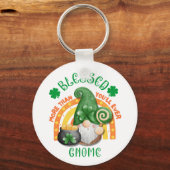 St Patricks Day BLESSED Green Irish Gnome Sleutelhanger (Voorkant)