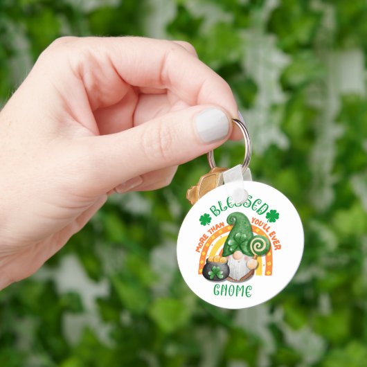 St Patricks Day BLESSED Green Irish Gnome Sleutelhanger (Hand)