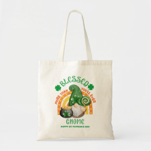 St Patricks Day BLESSED Green Irish Gnome Tote Bag