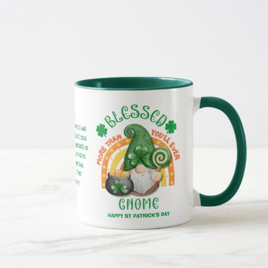 St Patrick's Day BLESSED Irish Gnome Christelijk Mok (Rechts)