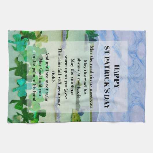 St Patrick's Day Blessing Kaart Theedoek (Horizontaal)