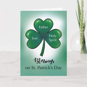 St. Patrick's Day Blessings with Shamrock katholie Kaart
