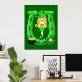 St Patrick's Day Blonde Girl Leprechaun Poster (Thuiskantoor)