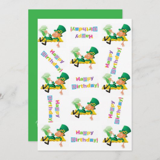 St. Patrick's Day Bonne Invitation d'anniversaire (Devant / Derrière)