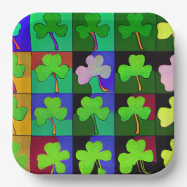 St. Patrick's Day-borden met klavertjes Papieren Bordje