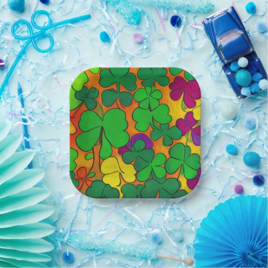 St. Patrick's Day Borden met Shamrocks Papieren Bordje (Feest)