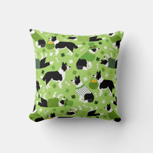 St. Patrick's Day Border Collie Pattern Kussen