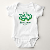 St. Patrick's Day Born Lucky naam Romper (Voorkant)