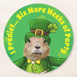St. Patrick's Day Bosdag Feestbeest Ronde Kartonnen Onderzetter