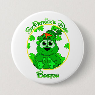 St Patrick's Day Boston feat Lil Clover Ronde Button 7,6 Cm