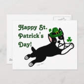 St. Patrick's Day Boston Terrier Briefkaart (Voorkant / Achterkant)