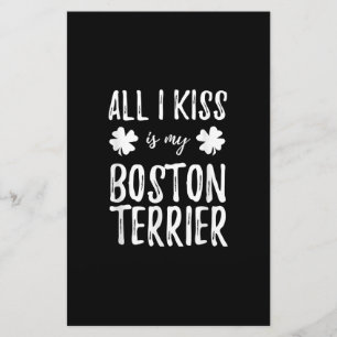 St Patricks Day Boston Terrier Hond Mam Grappig Ie Briefpapier