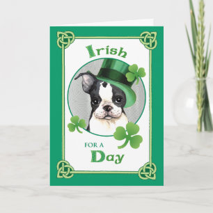 St. Patrick's Day Boston Terrier Kaart