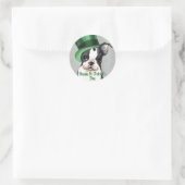 St. Patrick's Day Boston Terrier Ronde Sticker (Tas)