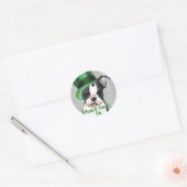 St. Patrick's Day Boston Terrier Ronde Sticker (Envelop)