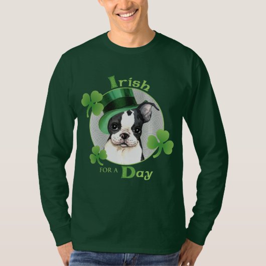 St. Patrick's Day Boston Terrier T-shirt (Voorkant)