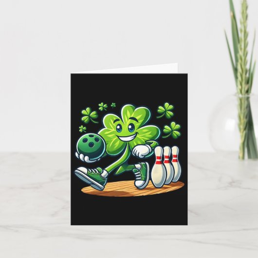 St Patrick's Day Bowling Boys Meisjes Schattige Sh Kaart (Voorkant)
