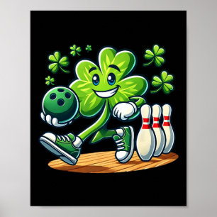 St Patrick's Day Bowling Boys Meisjes Schattige Sh Poster