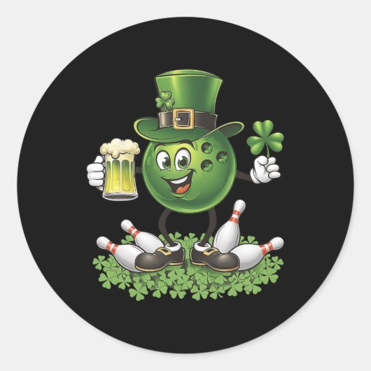St. Patrick's Day Bowling Drink bierliefhebber spe Ronde Sticker (Voorkant)