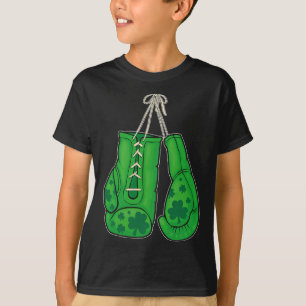 St Patricks Day Boxing Glove Green Lucky Shamrock T-shirt