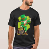 St Patricks Day Boys Kinder Mannen Dabbing Leprech T-shirt (Voorkant)