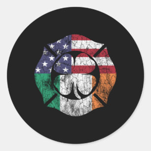 St Patrick's Day brandweerman Ierse Amerikaanse vl Ronde Sticker