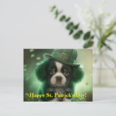 St Patrick's Day Briefkaart met een Schattigee pup (Staand voorkant)
