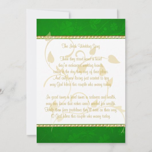 St. Patrick's Day bruiloft uitnodiging Claddaugh (Achterkant)