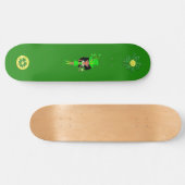St Patrick's Day Brunette Girl Leprechaun Skateboard (Horizontaal)
