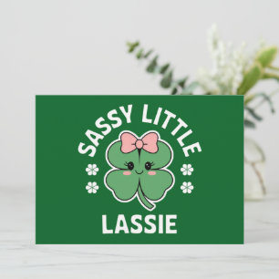 St. Patrick's Day Brutaal Klein Meisje Kinderen Me Kaart