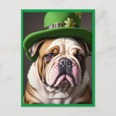 St. Patrick's Day Bulldog Feestdagenkaart (Voorkant)