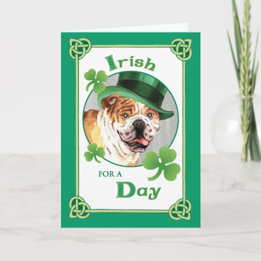 St. Patrick's Day Bulldog Kaart (Voorkant)