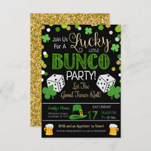 St. Patrick's Day Bunco Party Invitation Kaart