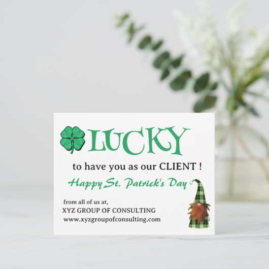 St.Patrick's Day Business Promotional Feestdagenkaart (Staand voorkant)