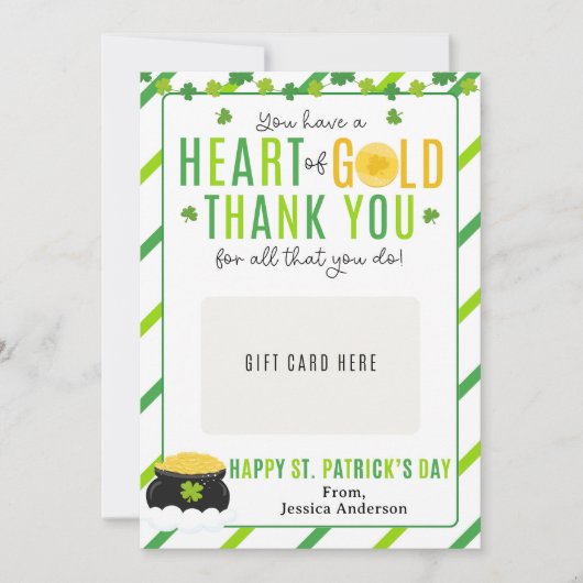 St. Patrick's Day cadeaukaart voor leraren Kaart (Voorkant)
