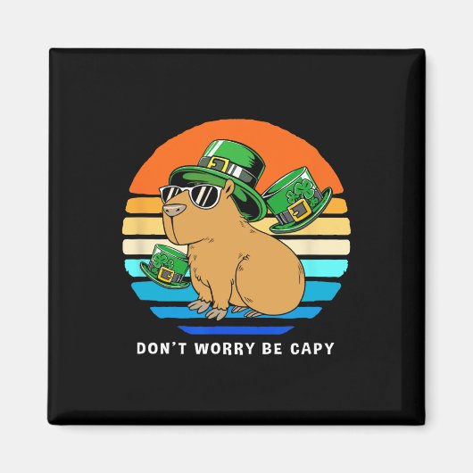 St Patricks Day Capybyra Maak je geen zorgen Magneet (Voorkant)