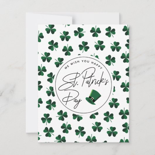 St. Patrick's Day Card Feestdagenkaart (Voorkant)