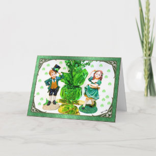 St. Patrick's Day Card met kleine beeldjes Kaart